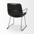 Sawyer Dining Chair (Dark Brown Faux-Leather Seat Black Iron Frame)