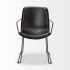 Sawyer Dining Chair (Dark Brown Faux-Leather Seat Black Iron Frame)