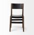 Nell Dining Chair (Black Iron Seat Solid Brown Wooden Base)