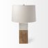 Woodrow Table Lamp (Light Brown Wood with White Accent)