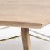 Kirby Coffee Table (Brown Solid Wood Top & Legs with Metal Bracing)