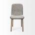 David Dining Chair (Set of 2 - Grey Fabric Wrap Medium Brown Wood Base)