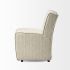 Damon Dining Chair (Set of 2 - Fully Upholstered Cream-Toned Fabric on Casters)