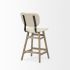 Haden Counter Stool (Cream Upholstered Seat Brown Wood Frame Stool)