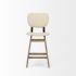 Haden Counter Stool (Cream Upholstered Seat Brown Wood Frame Stool)