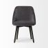 Ronald Dining Chair (Set of 2 - Grey Velvet Wrap Black Wood Base)