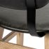 Haden Counter Stool (Black Upholstered Seat Brown Wood Frame Stool)