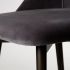 Ronald Dining Chair (Set of 2 - Grey Velvet Wrap Black Wood Base)