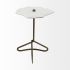 Pinera Accent Table (White Marble & Gold Iron)