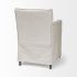 Elbert Dining Chair (II - Cream Fabric Slip-Cover Brown Wood Frame)