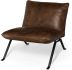 Brown Leather Cushion Seat & Solid Iron Base