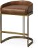 Hollyfield Counter Stool (Brown Leather & Gold Metal)