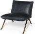 Black Leather Cushion Seat & Solid Iron Base