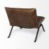 Flavelle Accent Chair (Brown Leather Cushion Seat & Solid Iron Base)