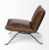 Flavelle Accent Chair (Brown Leather Cushion Seat & Solid Iron Base)