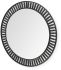 Round Black Metal Frame Mirror with Wood Beads