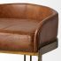 Hollyfield Barstool (Brown Leather & Gold Metal)