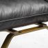 Flavelle Accent Chair (Black Leather Cushion Seat & Solid Iron Base)