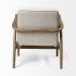 Ajax Accent Chair (II - Cream Fabric with Brown Wooden Frame)