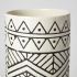 Uhura Vase (Small - Cream Black Patterned Cylindrical)