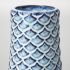 Troi Vase (Small - Blue White Fishscale Pattern Ceramic)