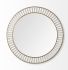 Claiborne Wall Mirror (Round Gold Metal Frame Mirror with White Wood Beads)