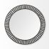 Claiborne Wall Mirror (Round Black Metal Frame Mirror with Wood Beads)