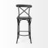 Etienne Bar Stool (Black Wood & Black Metal)
