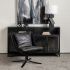 Colarado Accent Chair (Black Leather & Black Iron)