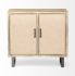 Bellefontaine Accent Cabinet (Natural Wood & Fabric)