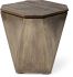 Esagono End Table (II - Hexagonal Brass & Natural Wood Hinged-Top)