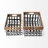 Chartrand Baskets (Set of 2 - Wood & Metal Open Crate Style)
