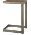 Faye End Table (Medium Brown Wood with Antique Nickel Finished Metal Base)