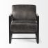 Stamford Accent Chair (Black Leather & Black Metal)
