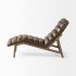 Pierre Chaise Lounge (Brown Leather & Brown Wood)