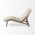 Pierre Chaise Lounge (Beige Fabric & Brown Wood)