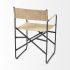 Direttore Dining Chair (Tan Leather with Black Iron Frame)