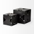 Darren Metal Decorative Cube (Small - Black)