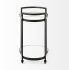 Eleonore Bar Cart (Black Metal Frame Two-Tier with Glass Shelves)