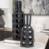 Brunel Vase (Small - Black Drum-Shaped Ceramic)