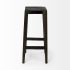 Nell Bar Stool (Black Metal Seat & Foot Rest With Black Wood Legs)