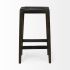 Nell Bar Stool (Black Metal Seat & Foot Rest With Black Wood Legs)