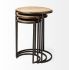 Glover Nesting Accent Tables (Set of 3 - Brown Wood Round Top with Metal)