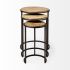 Glover Nesting Accent Tables (Set of 3 - Brown Wood Round Top with Metal)