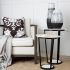 Bombola Accent Table (Large - White Round Marble Top with Black Metal Frame)
