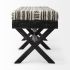 Solis Bench (Black & Cream Upholstered Patterned Seat)