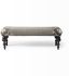 Alhambra Bench (Upholstered Grey Seat with Black Wood Legs)