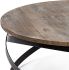 Triumph Coffee Table (Round Brown Solid Wood Top Black Metal Base)