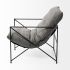 Leonidas Accent Chair (Grey Fabric Wrap Black Metal Frame)