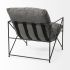 Leonidas Accent Chair (Grey Fabric Wrap Black Metal Frame)